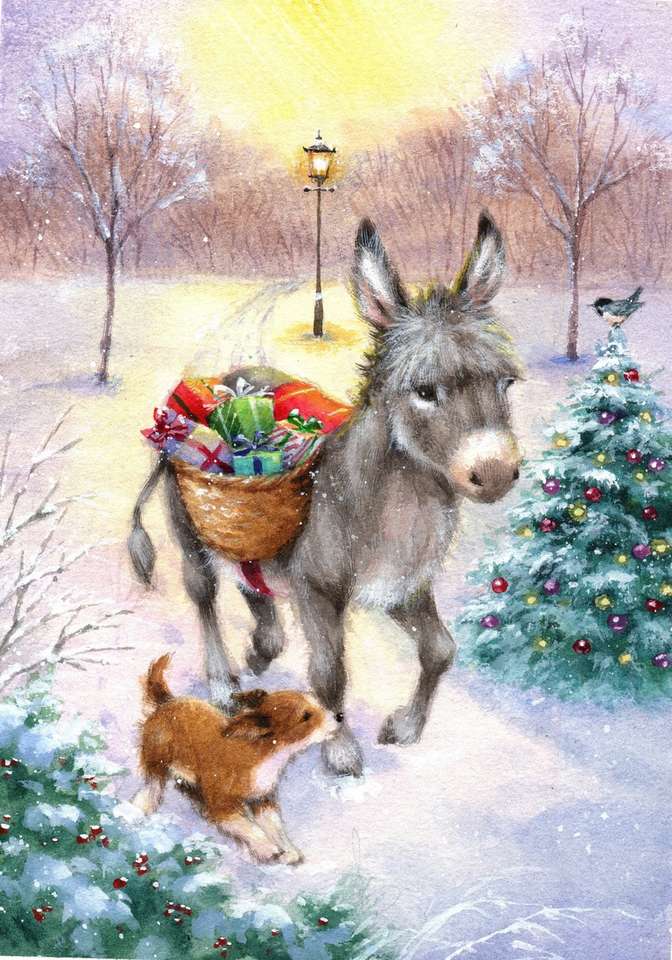 O burro que pensava ser a rena do Papai Noel puzzle online