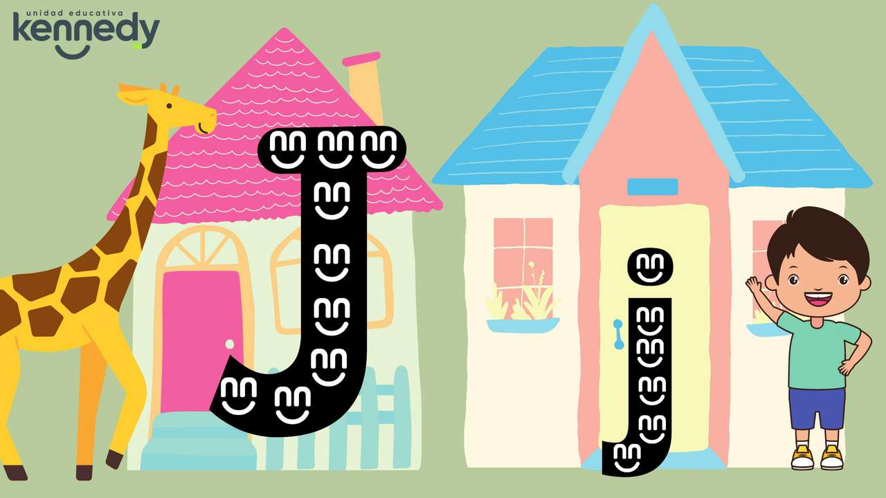 Det lilla huset med bokstaven Jj pussel på nätet