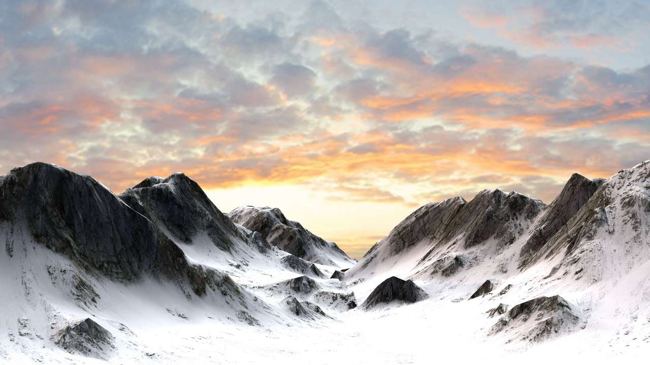 Сніжні гори Гірський пік онлайн пазл