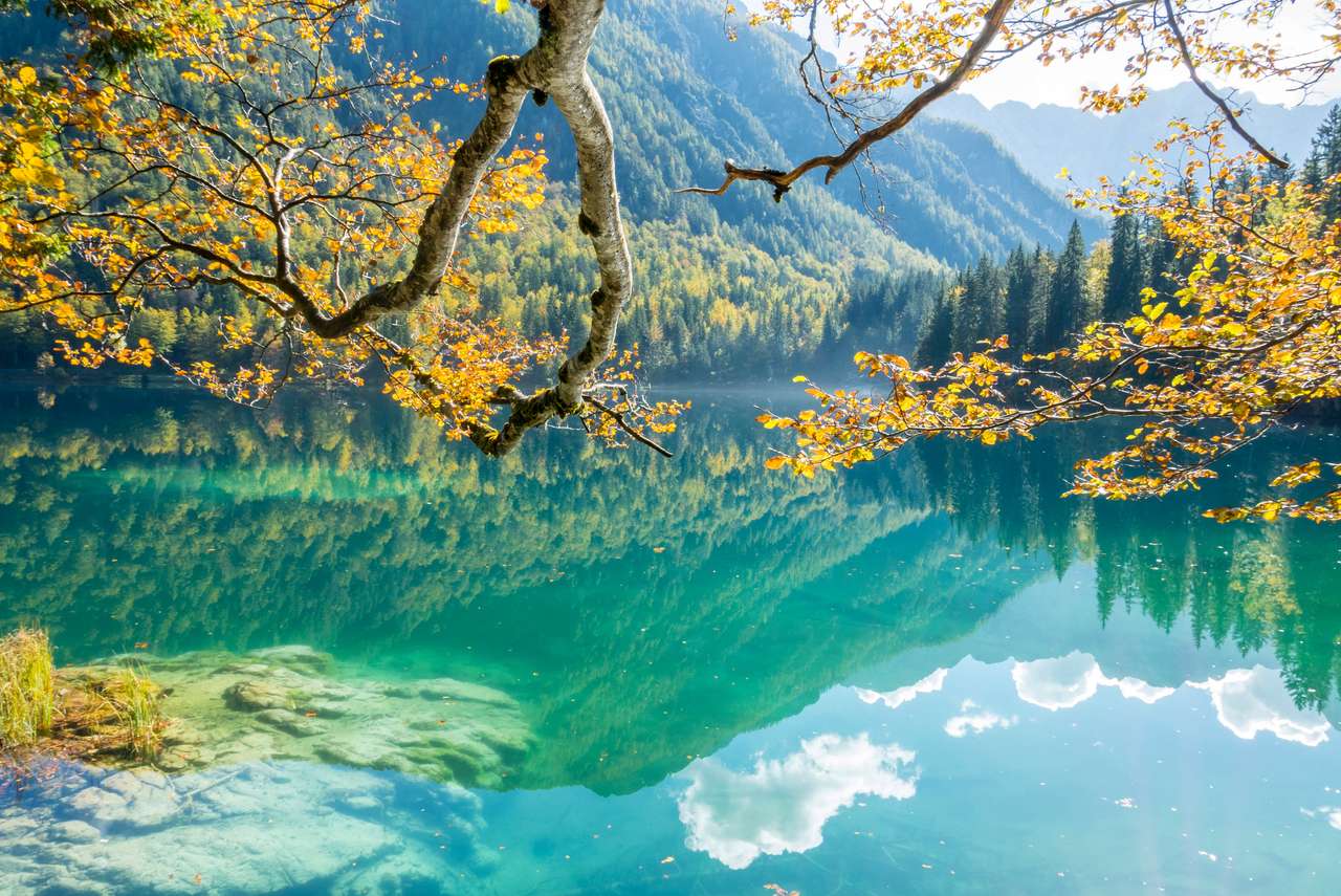 hegyi tó, Laghi di Fusine, Olaszország kirakós online