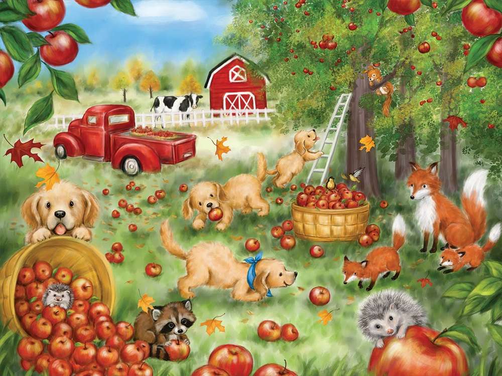 Diversão na colheita da maçã puzzle online