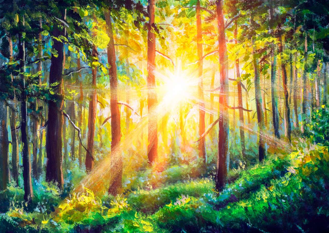 Napkelte az erdőben online puzzle