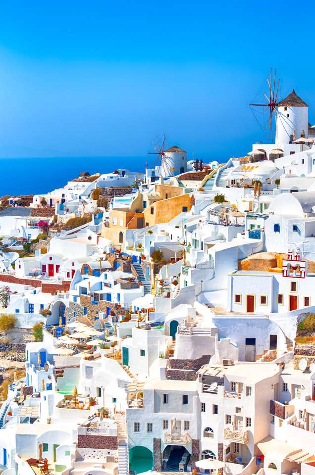 Maisons colorées traditionnelles grecques puzzle en ligne