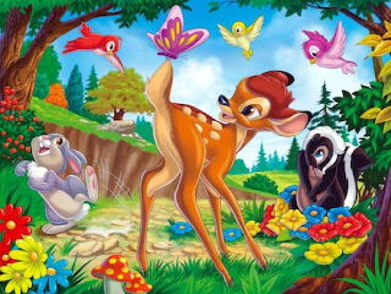 Bambi i sällskap av vänner pussel på nätet