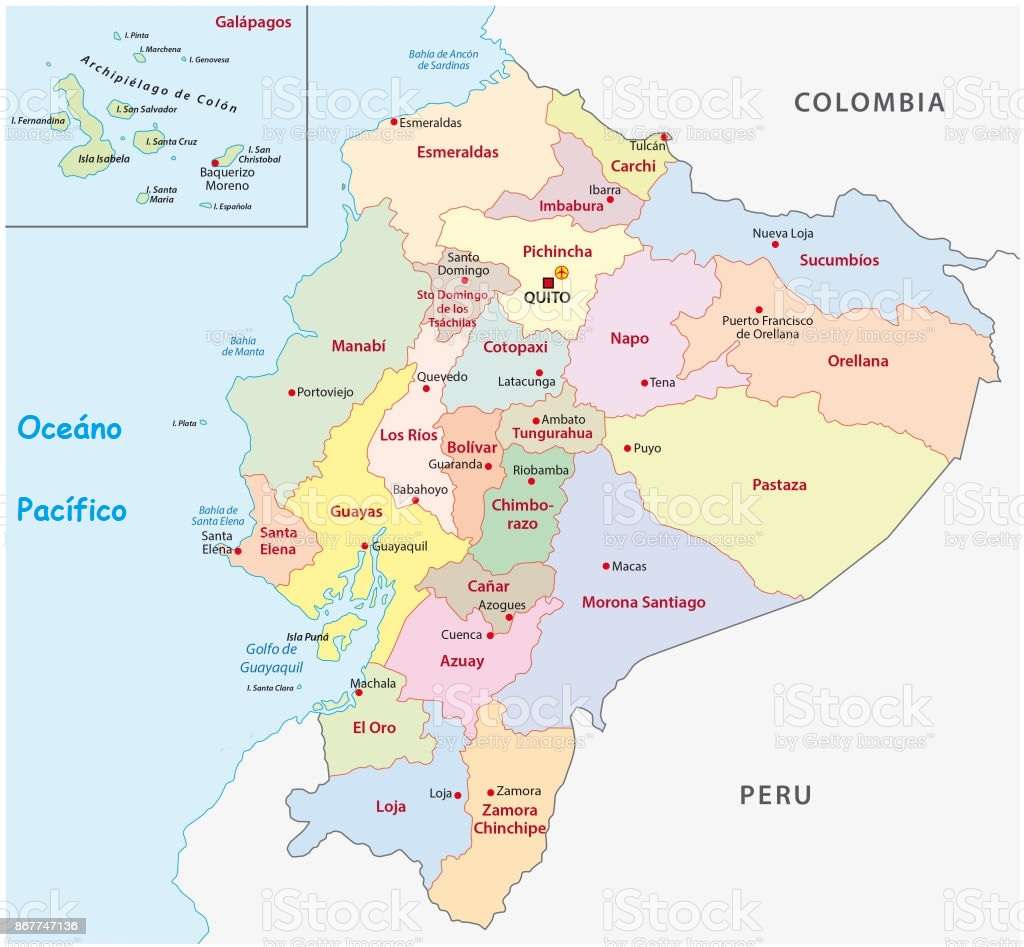 Politisk karta över Ecuador pussel på nätet