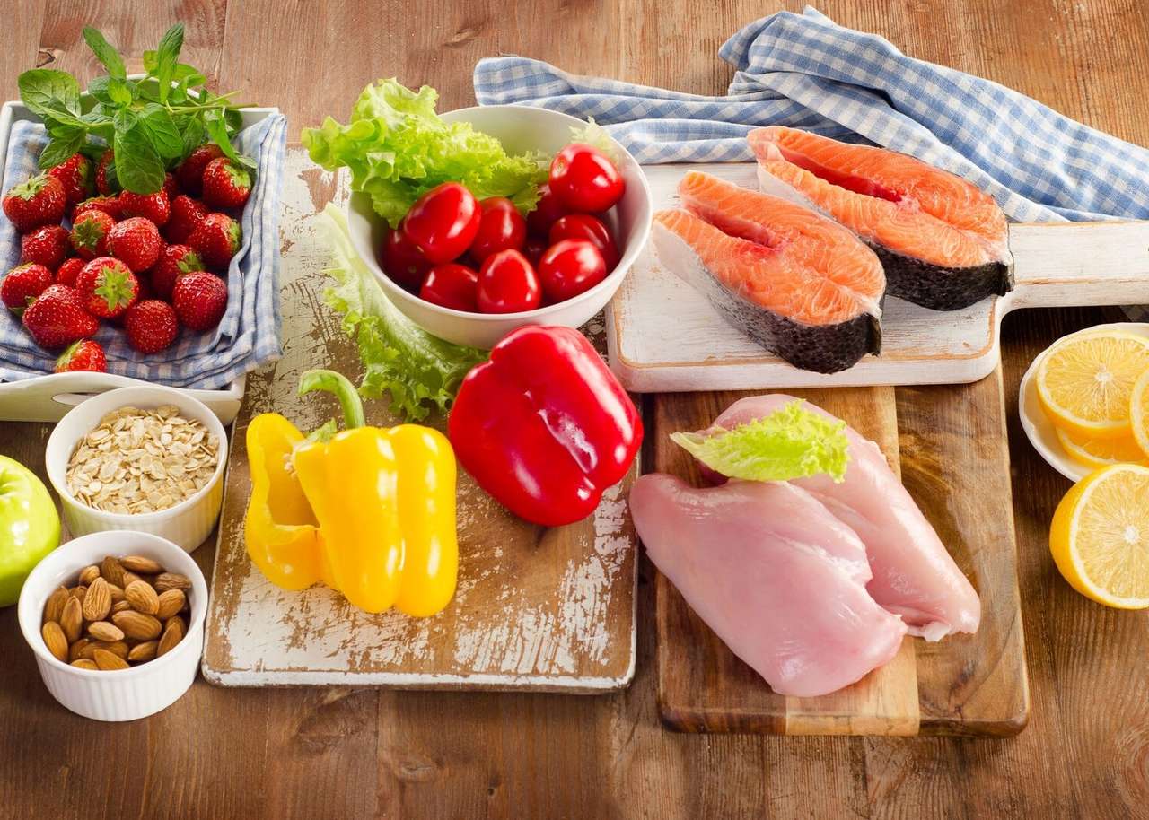 Продукты для мяса и рыбы пазл онлайн