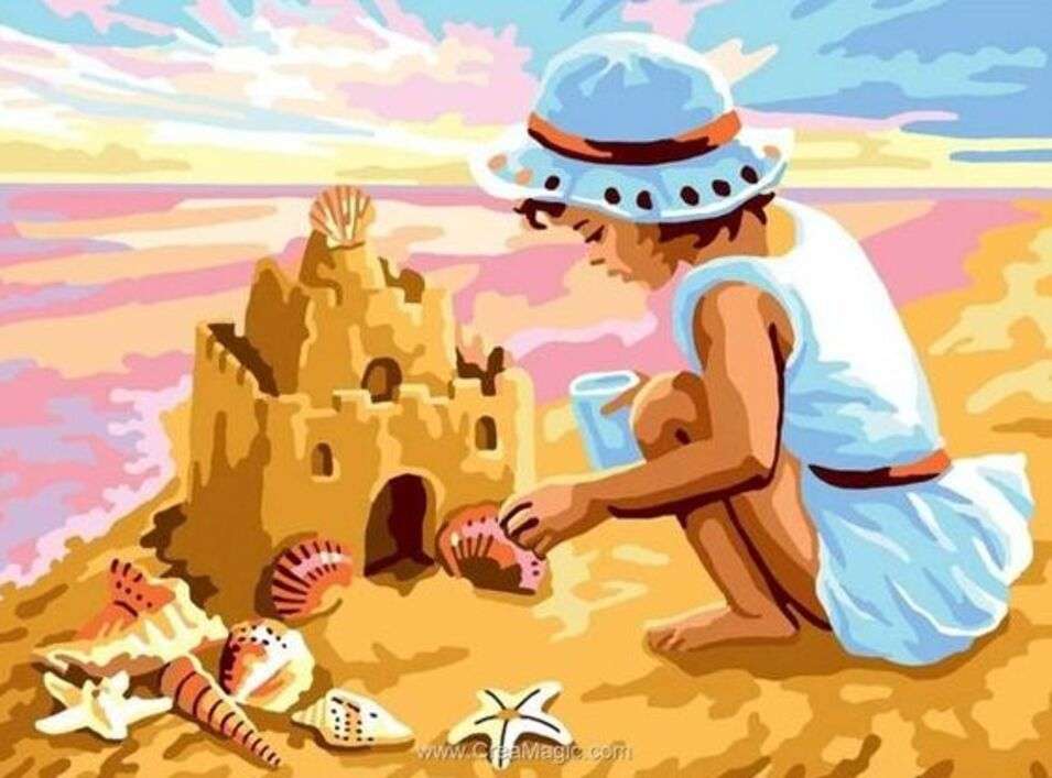 Construction d'un joli château de sable puzzle en ligne