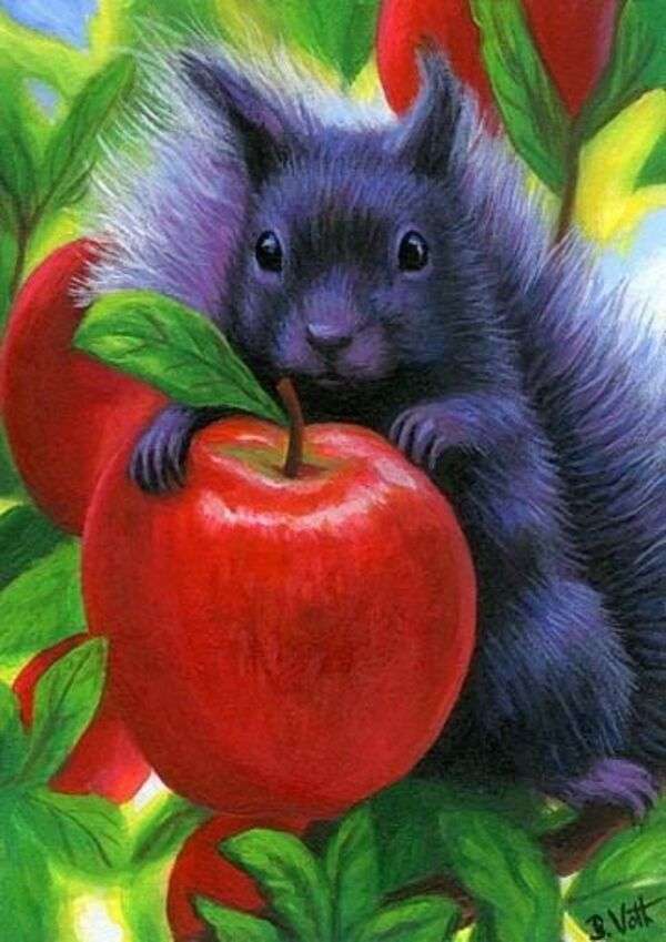 Σκίουρος με το μήλο του παζλ online