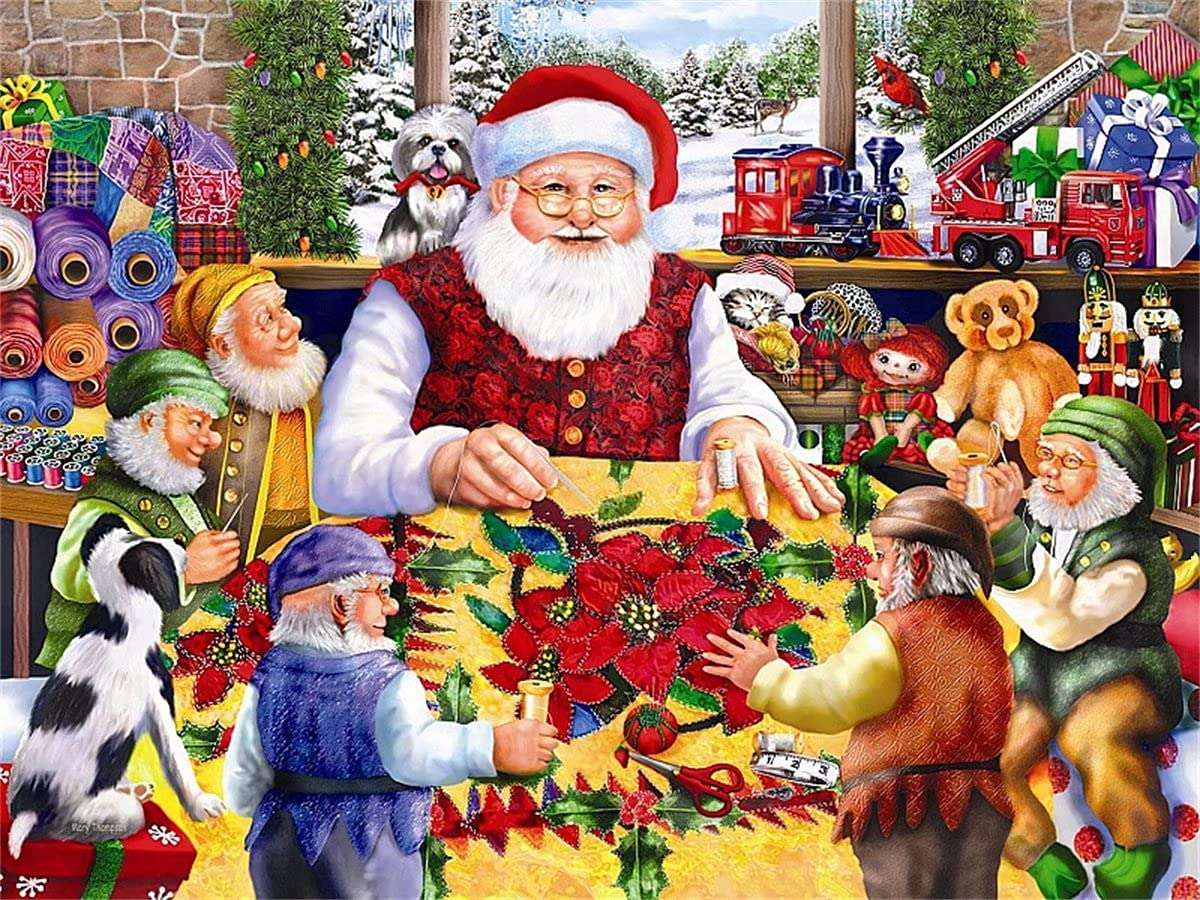 Santa's Quilting Bee jigsaw puzzle online