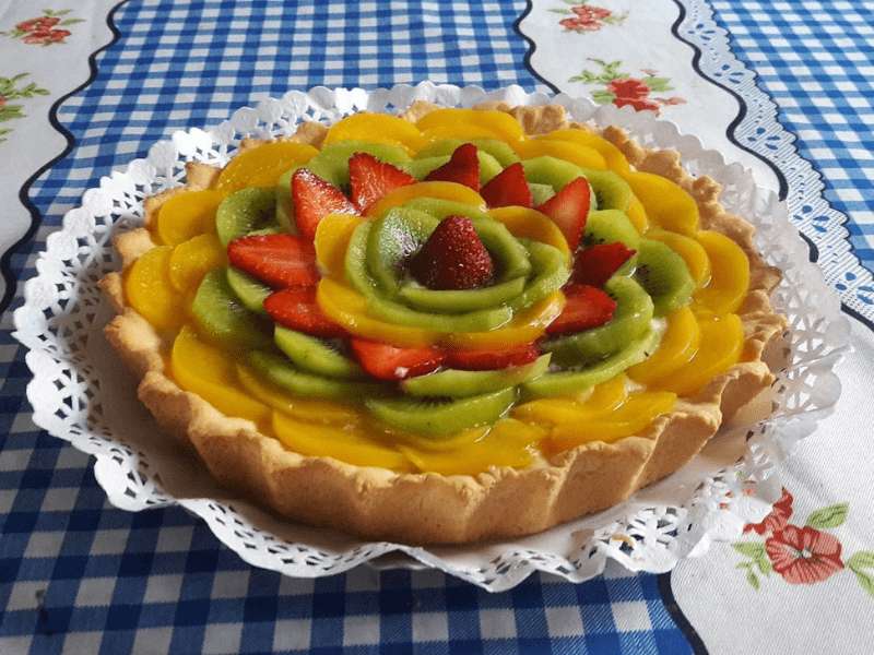 Торта с плодове онлайн пъзел
