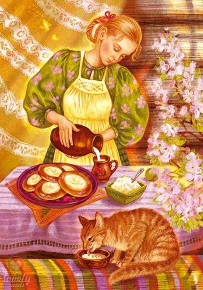 The snack is served even for the cat jigsaw puzzle online