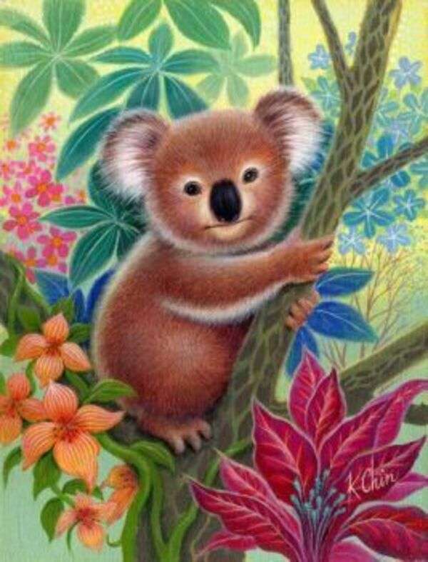 Koala frumoasă în copac jigsaw puzzle online