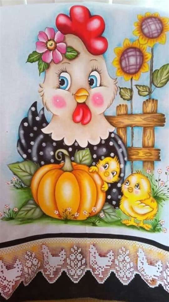 Pretty hen and her babies jigsaw puzzle online