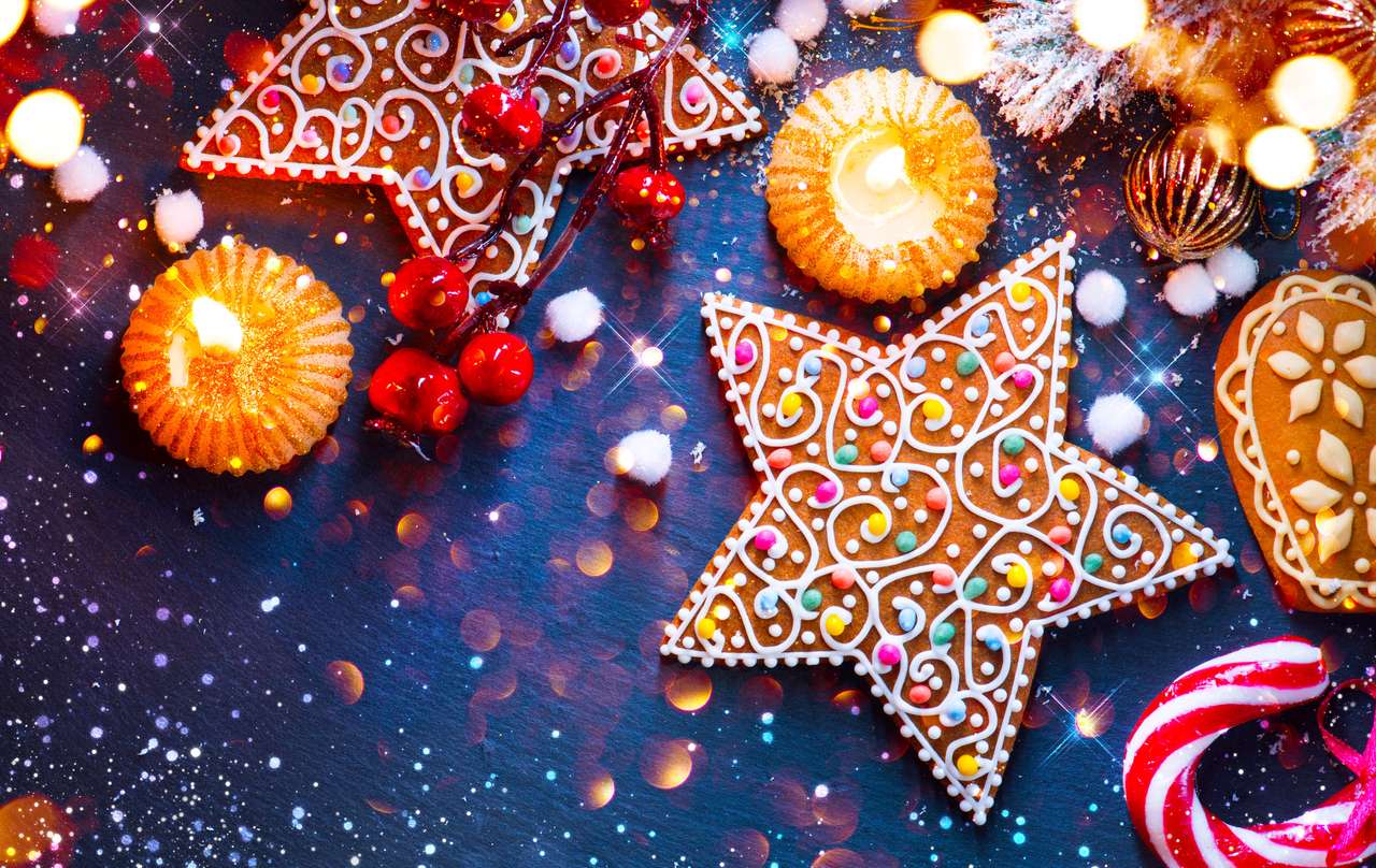 Tavola servita natalizia con decorazioni puzzle online