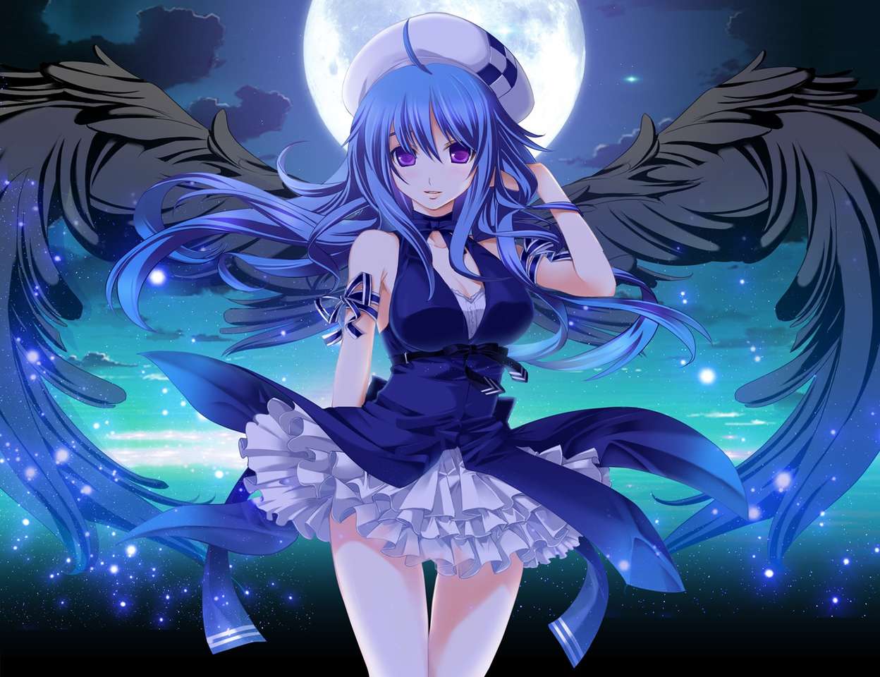 Anime girl angel - online puzzle