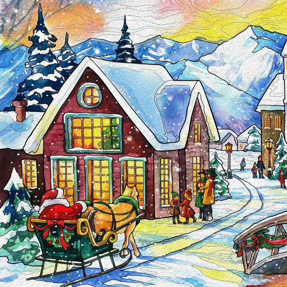 Christmas in snow online puzzle