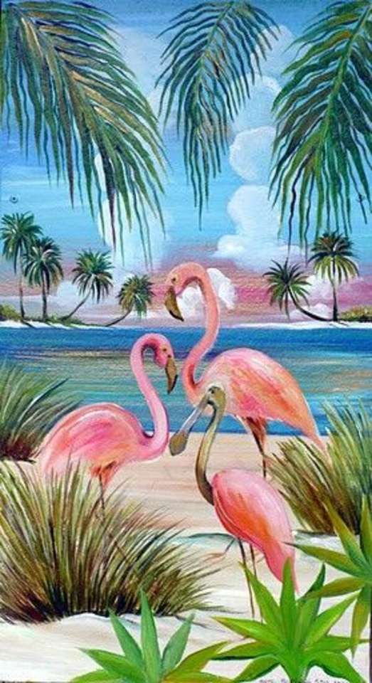 Pelicans on the shore of the beach online puzzle
