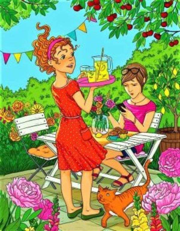 Doamnelor care beau limonadă în grădină puzzle online