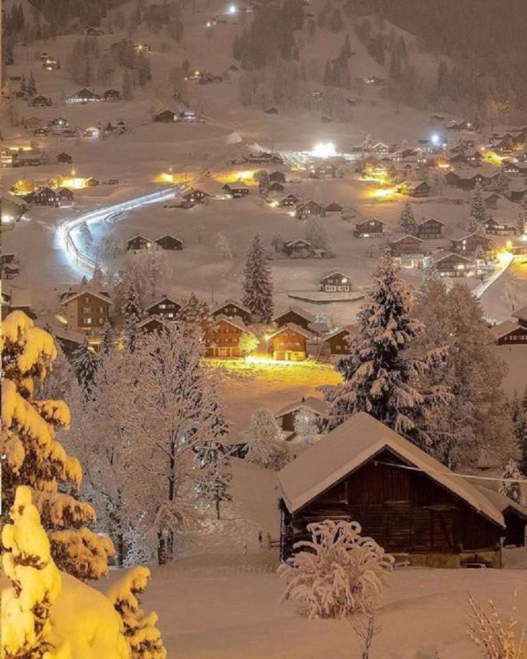 Зимна Швейцария. онлайн пъзел