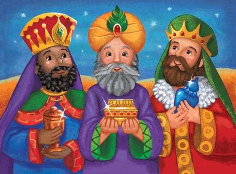 Navidad #19 - los Tres Reyes Magos con regalos rompecabezas en línea