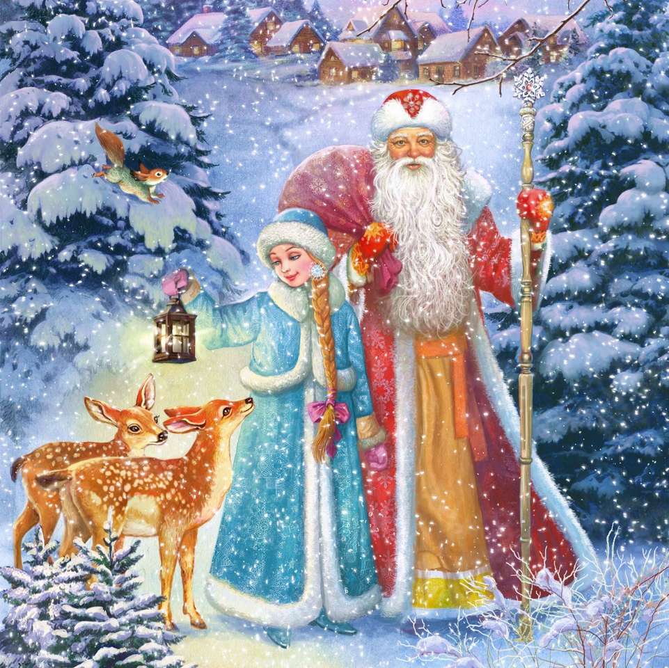 Άγιος Βασίλης και η Χιονάτη online παζλ