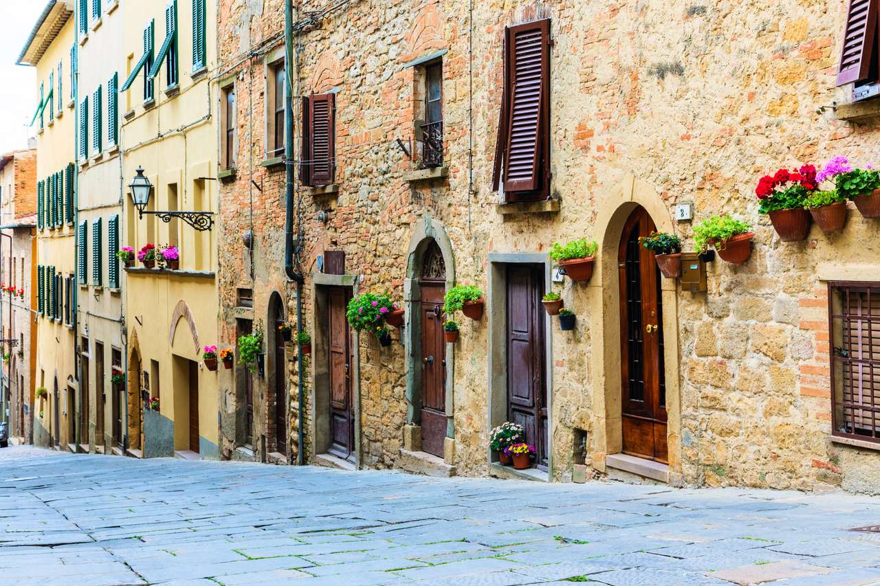 Straat van het middeleeuwse dorp Volterra online puzzel
