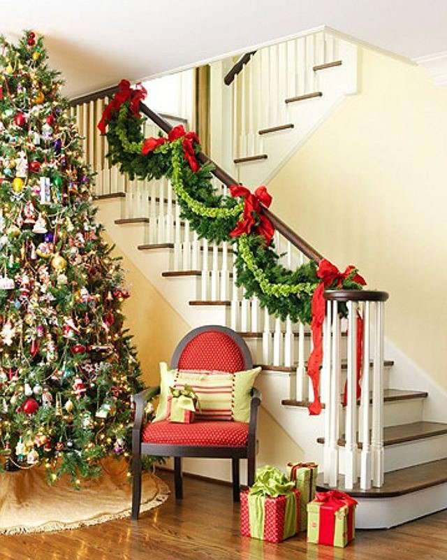Vánoční dekorace domů skládačky online
