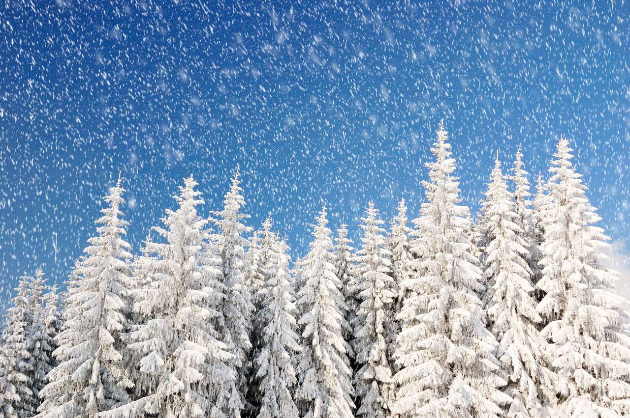 Paysage d'hiver dans les montagnes Carpates, Ukraine puzzle en ligne