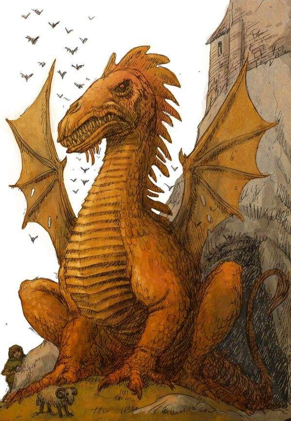 Вавельський дракон - намальований на полотні онлайн пазл