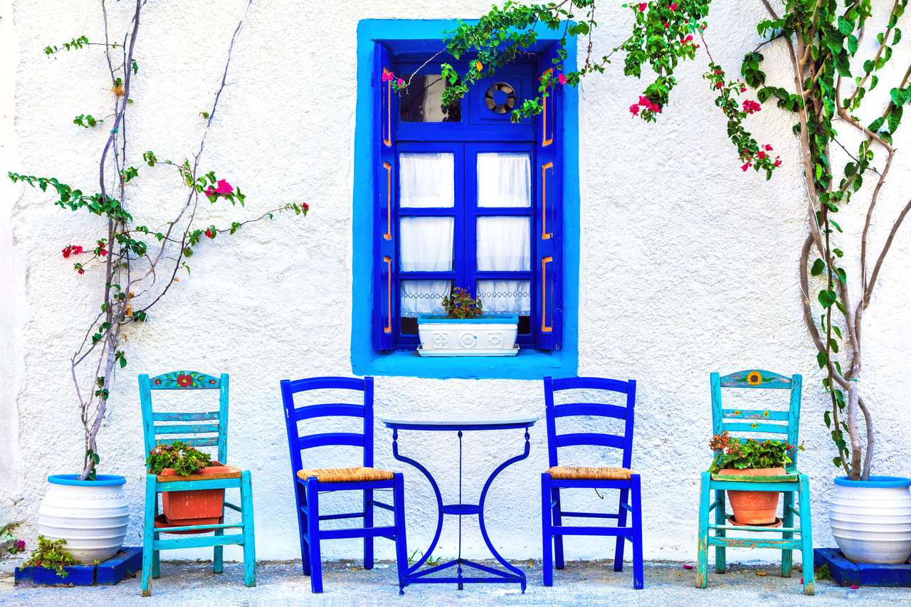 tavernes traditionnelles de la Grèce, île de Kos puzzle en ligne