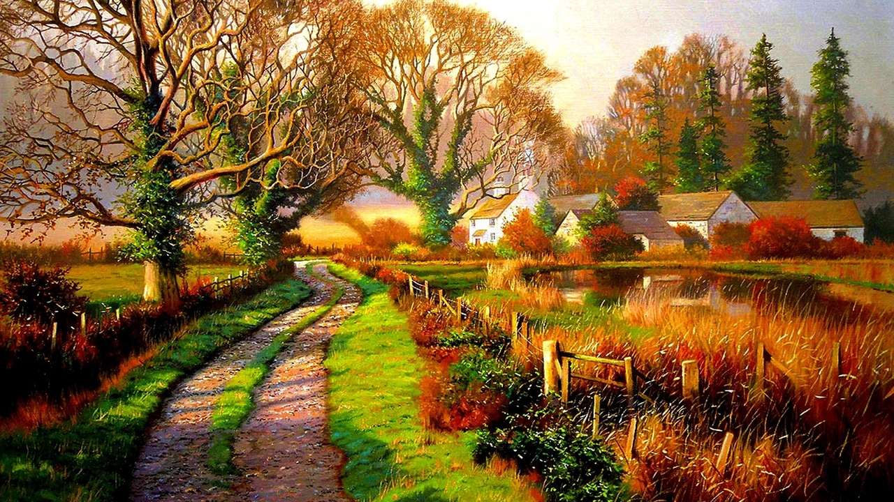 Autumn countryside landscape online puzzle