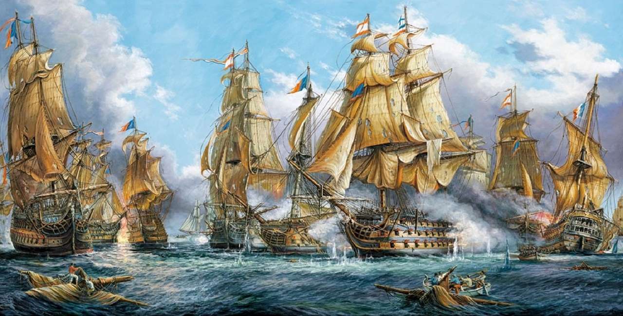 Bătălia navală în secolul al XVIII-lea jigsaw puzzle online
