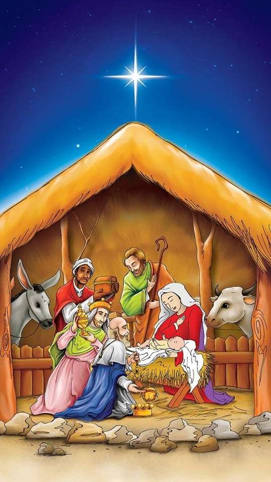 Natale #24 - Mangiatoia #2 Nascita Piccolo Figlio di Dio puzzle online