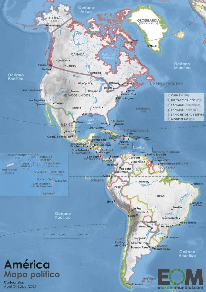 kaart van midden-amerika online puzzel