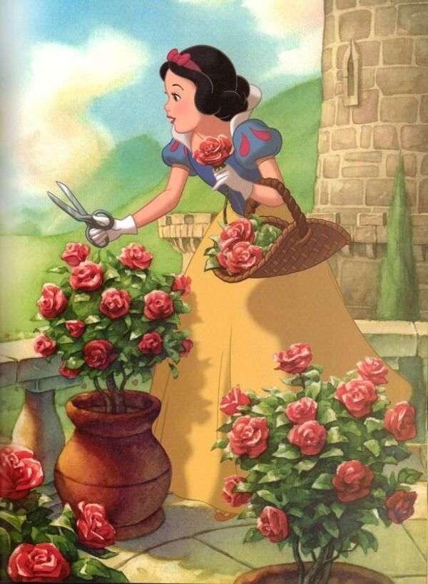Biancaneve si prende cura delle sue rose puzzle online