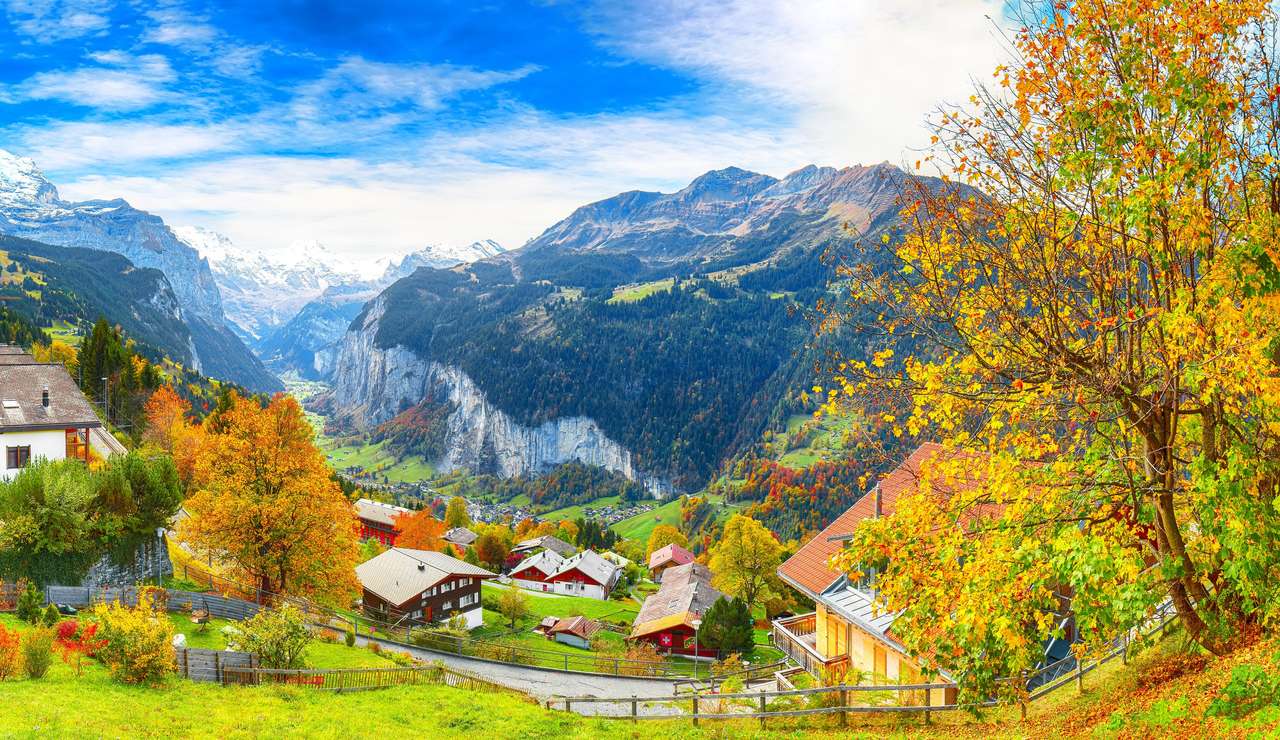 Alpská vesnice Wengen online puzzle