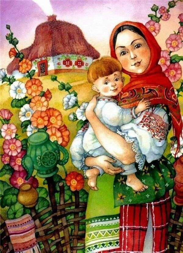 Beautiful mother with her baby in her arms jigsaw puzzle online