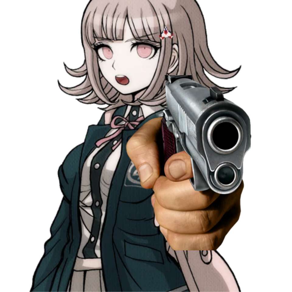 Chiaki Nanami med en pistol pussel på nätet