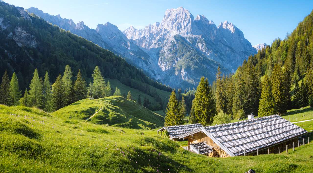 Idylická krajina v Alpách skládačky online
