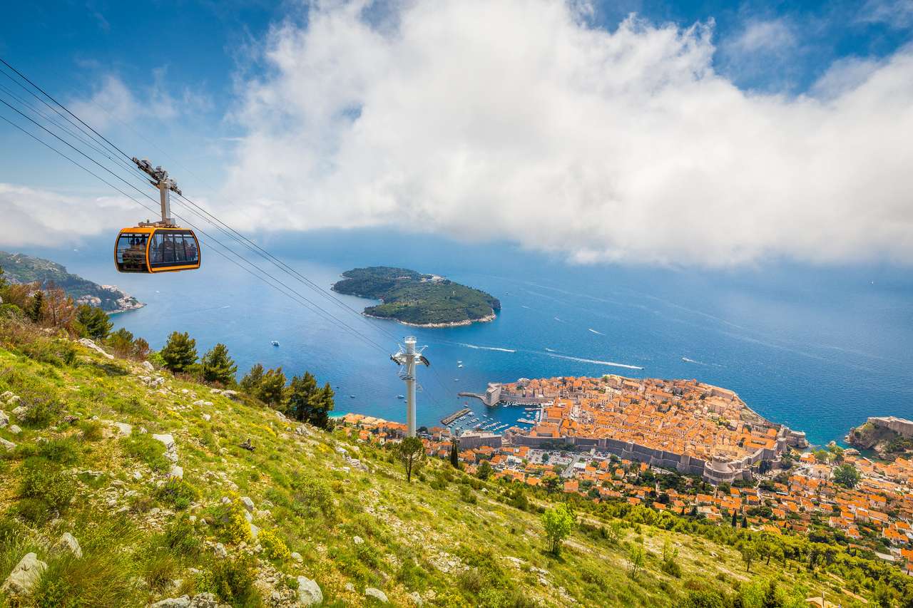 Dubrovnik óvárosának légi felvétele kirakós online