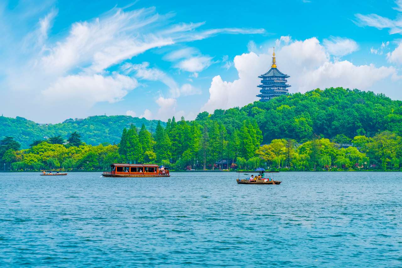 Hangzhous västra sjö pussel på nätet