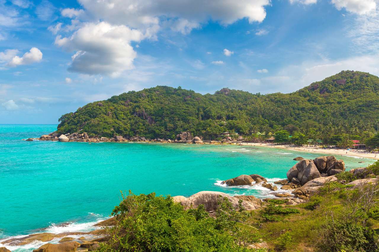 Сребърен плаж на остров Кох Самуи, Тайланд онлайн пъзел