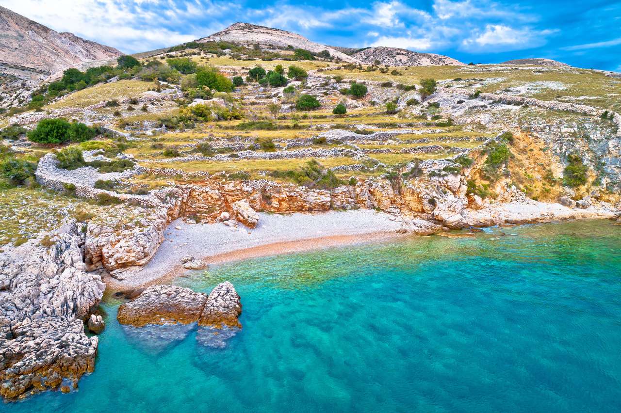 Ostrov Krk idylická oblázková pláž skládačky online
