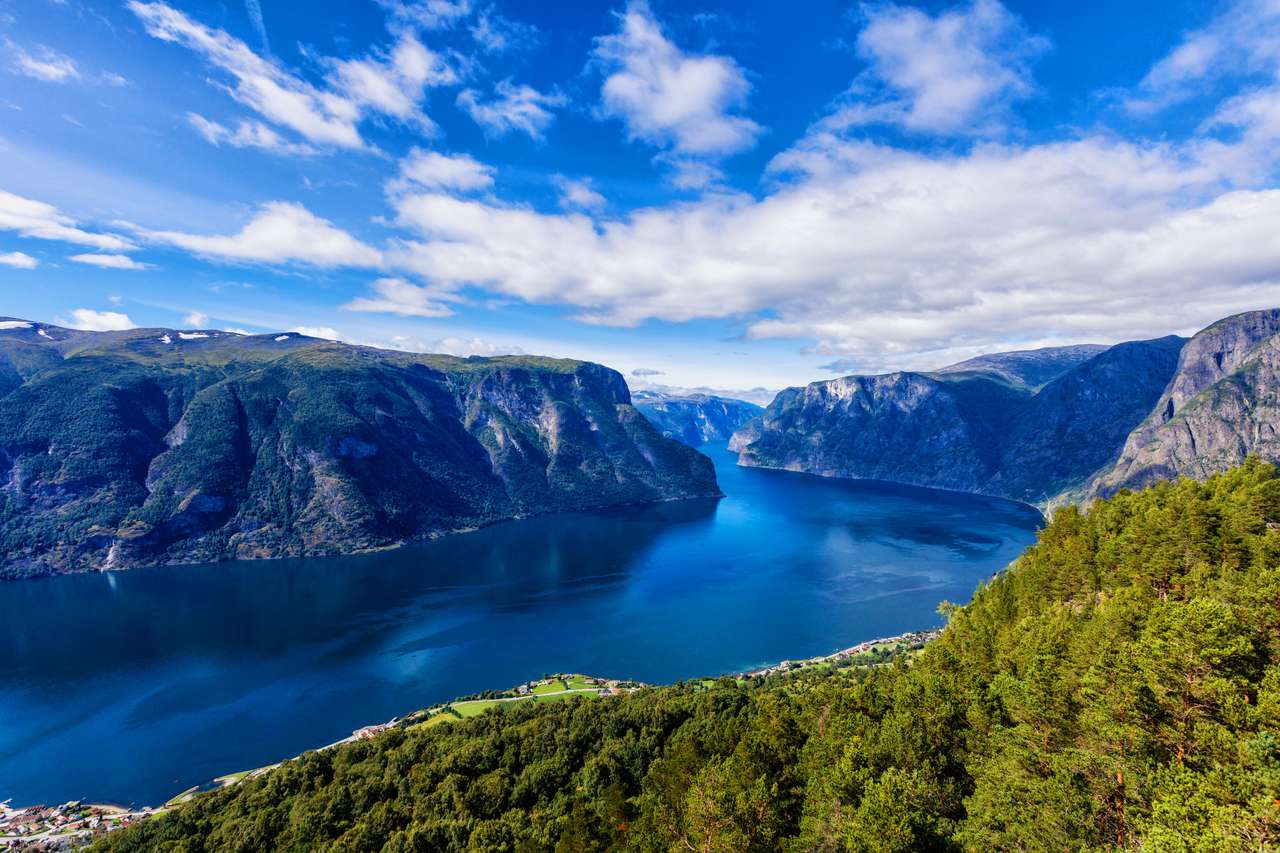 Фіорд і гори, Норвегія пазл онлайн