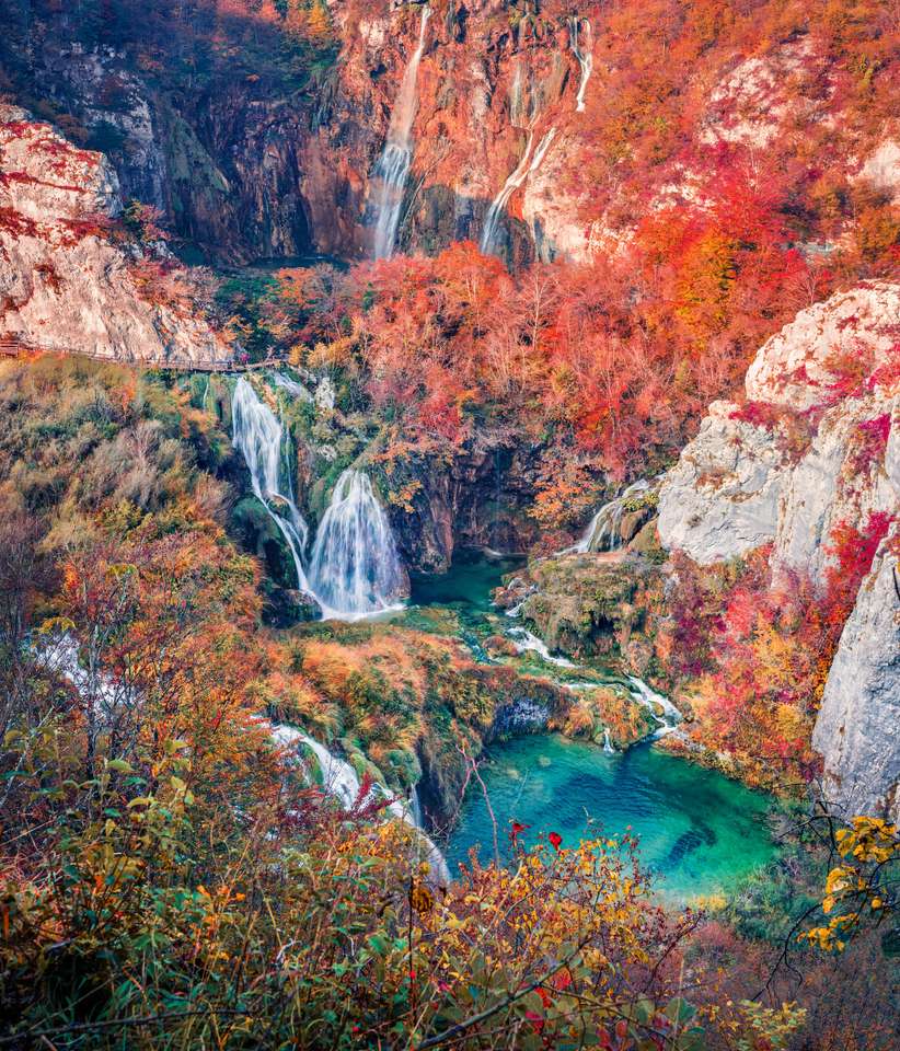 Plitvice nationalpark, Kroatien pussel på nätet
