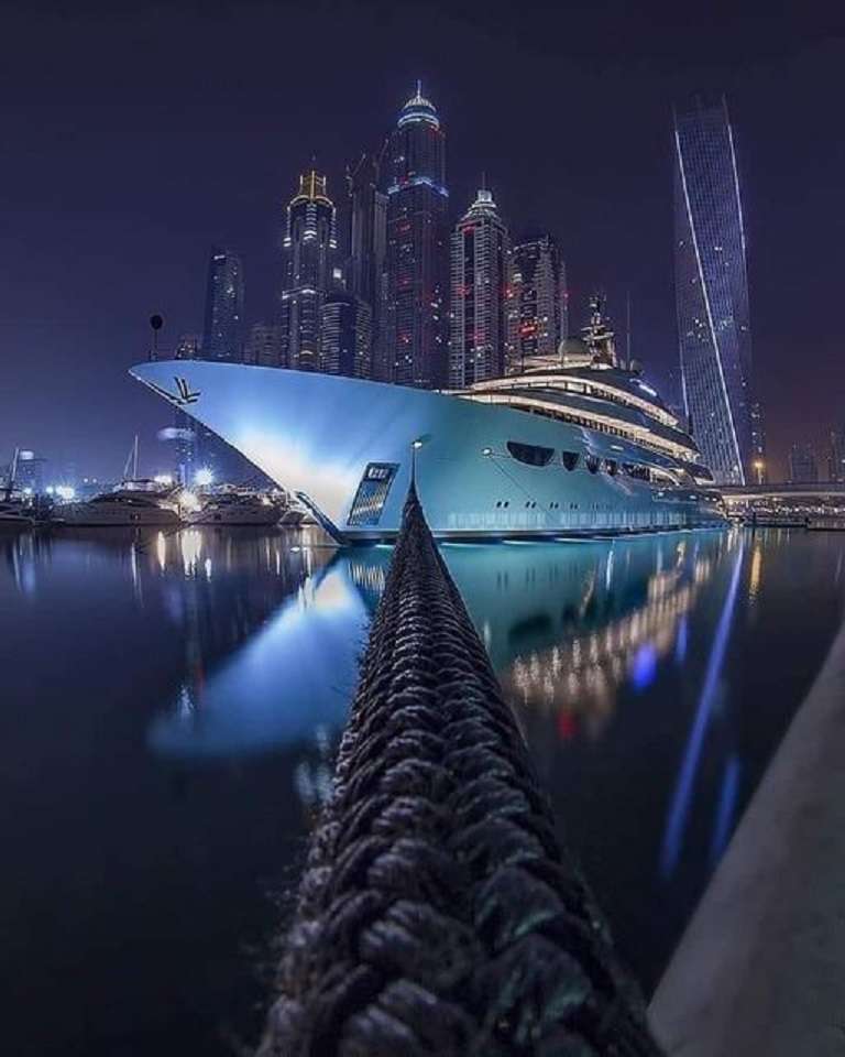 Dubai bij nacht. legpuzzel online