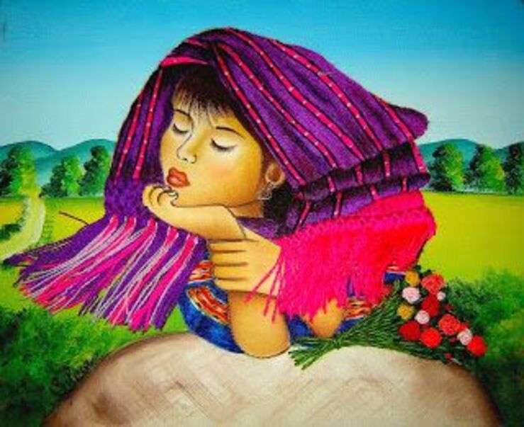 Doamna indigenă din Guatemala - Art 3 puzzle online