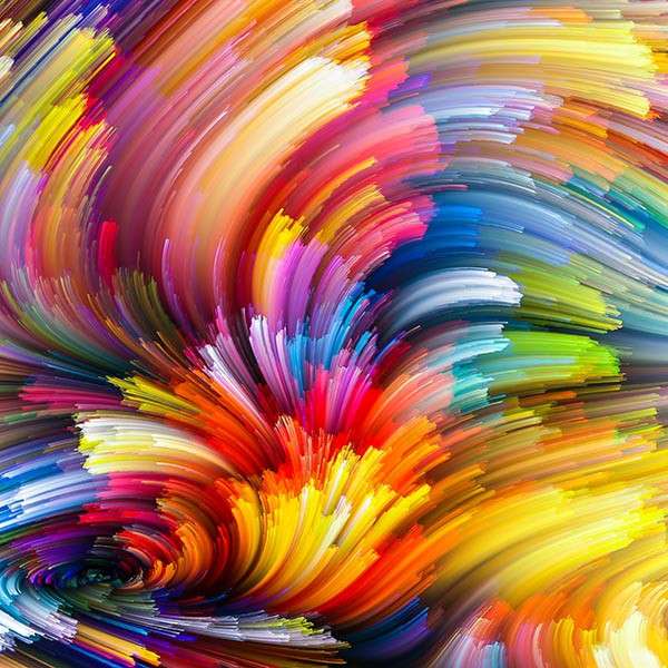 Abstração colorida - pintura moderna sobre tela quebra-cabeças online