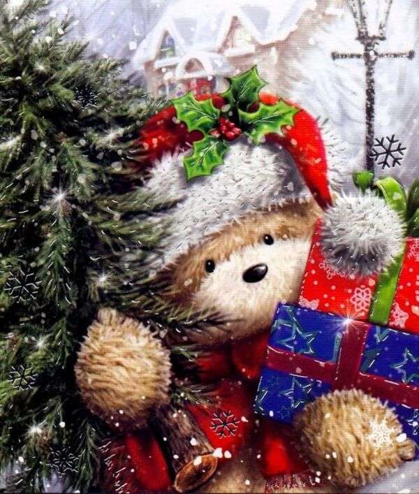 χριστουγεννιάτικη αρκούδα παζλ online