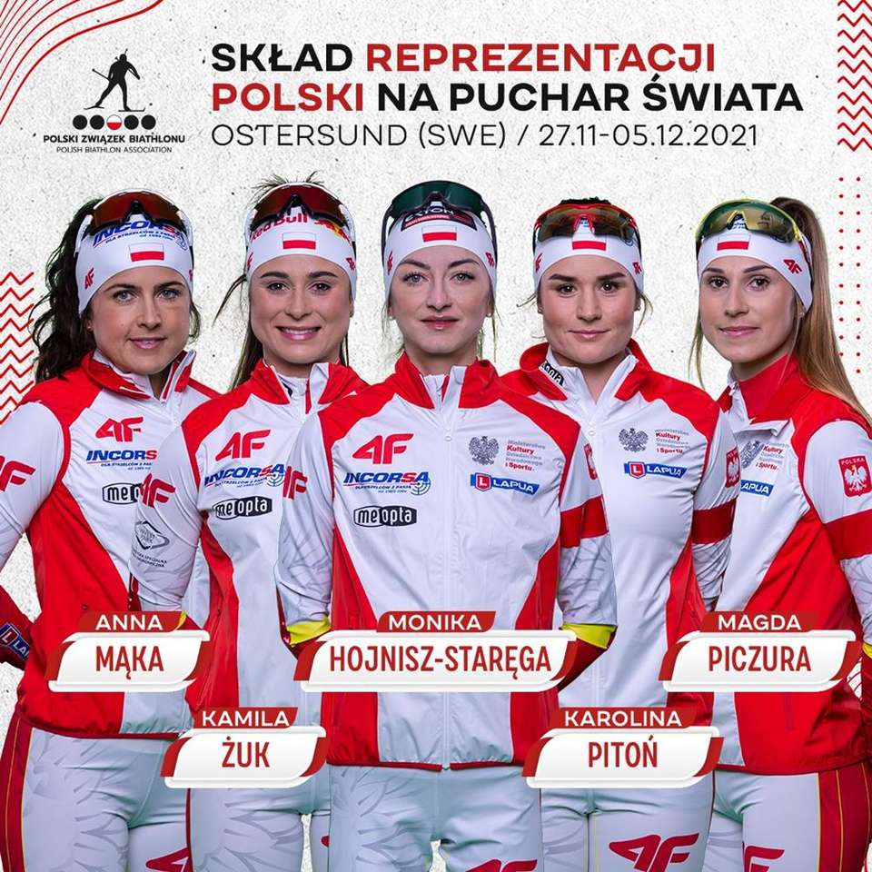 Съставът на полския национален отбор на Световното първенство в Остерсунд онлайн пъзел